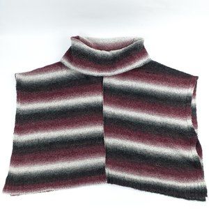 Bass Womens Large Poncho Shirt Big Turtleneck Sweater Lounge Top Stripe Pink Red